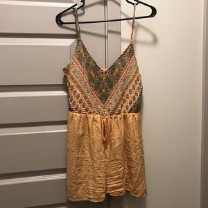 Paisley Print Rouged Yellow Romper Sz M